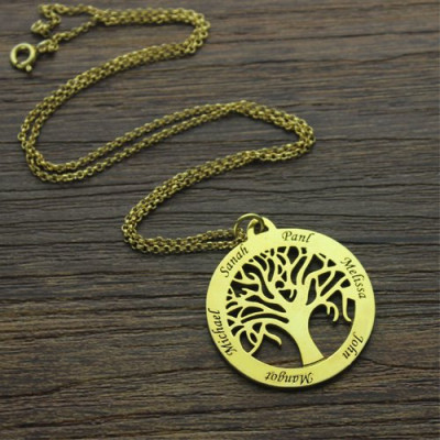Tree of Life Jewellery Family Name Necklace in 18ct Gold Plated - The Name Jewellery™
