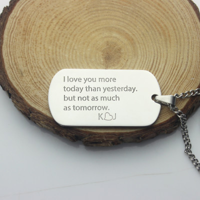 Love Song Dog Tag Name Necklace - The Name Jewellery™