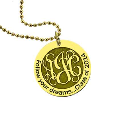 Follow Your Dreams Disc Monogram Necklace 18ct Gold Plated - The Name Jewellery™