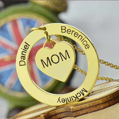 Family Names Necklace For Mom 18ct Gold Plating - The Name Jewellery™