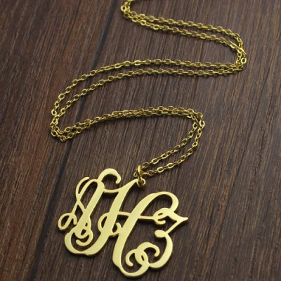 Solid Gold Taylor Swift Style Monogram Necklace 18ct - The Name Jewellery™
