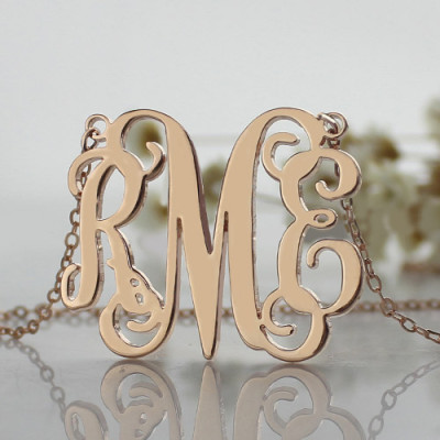 Custom 18ct Rose Gold Plated Monogram Initial Necklace - The Name Jewellery™
