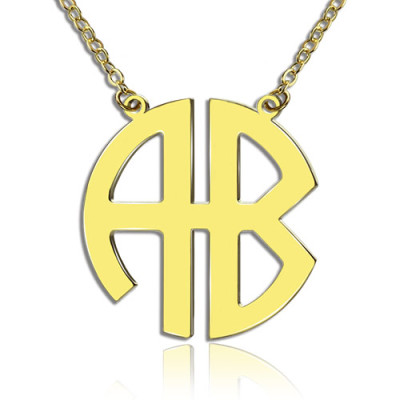 18ct Gold Plated 2 Letters Capital Monogram Necklace - The Name Jewellery™