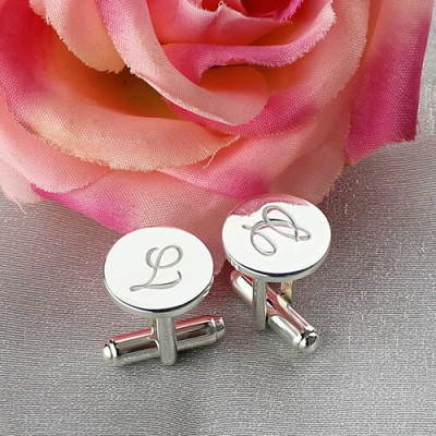 Cool Initial Cuff links Sterling Silver - The Name Jewellery™