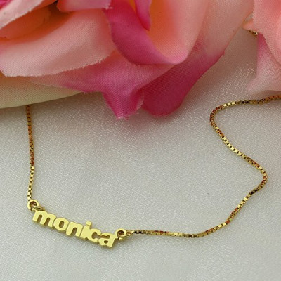 Personalised Small Lowercase Name Necklace in 18ct Gold Plated - The Name Jewellery™