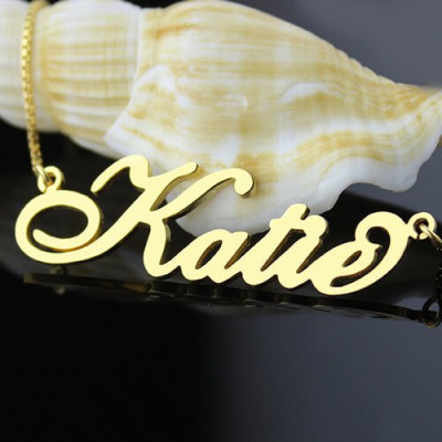Personalised Necklace Nameplate Carrie in 18ct Gold Plated - The Name Jewellery™