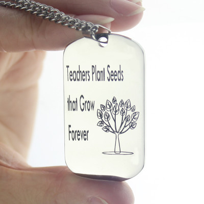Man's Dog Tag Tree Name Necklace - The Name Jewellery™