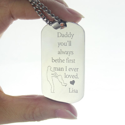 Father's Love Dog Tag Name Necklace - The Name Jewellery™