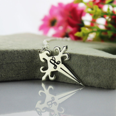 Silver St James Cross Name Necklace - The Name Jewellery™