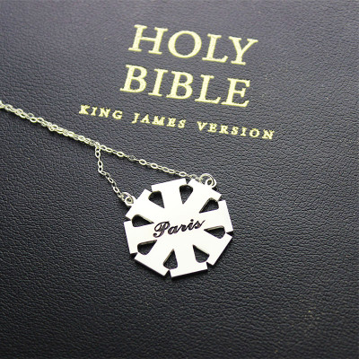 Customised Cross Necklace with Name Silver - The Name Jewellery™