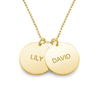 18ct Gold Plated Silver Disc Pendant Necklace - The Name Jewellery™