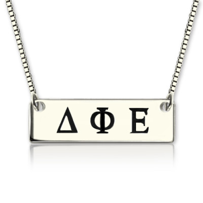 Custom Alpha Gamma Delta Greek Letter Sorority Bar Necklace - The Name Jewellery™
