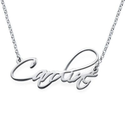 Sterling Silver Calligraphy Name Necklace - The Name Jewellery™