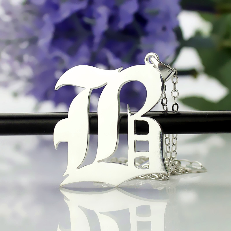 Letter Charm, Initial Necklace Pendant