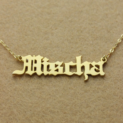 Old English Name Necklace 18ct Gold Plated - The Name Jewellery™