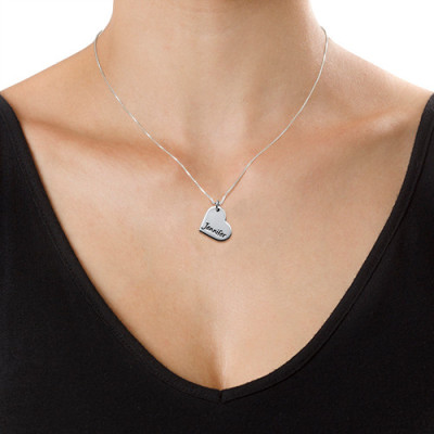 Couples Dog Tag Necklace With Cut Out Heart - The Name Jewellery™