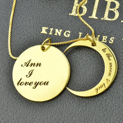I Love You to The Moon and Back Love Necklace 18ct Gold Plated - The Name Jewellery™