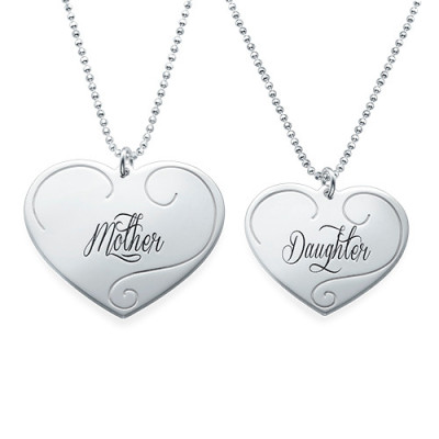 Engraved Heart Pendants - Mother Daughter Jewellery - The Name Jewellery™