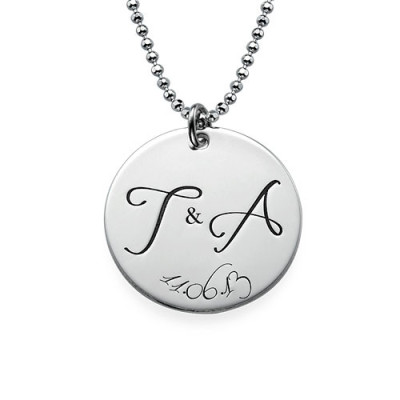 Engraved Initial Necklace with Special Date - The Name Jewellery™