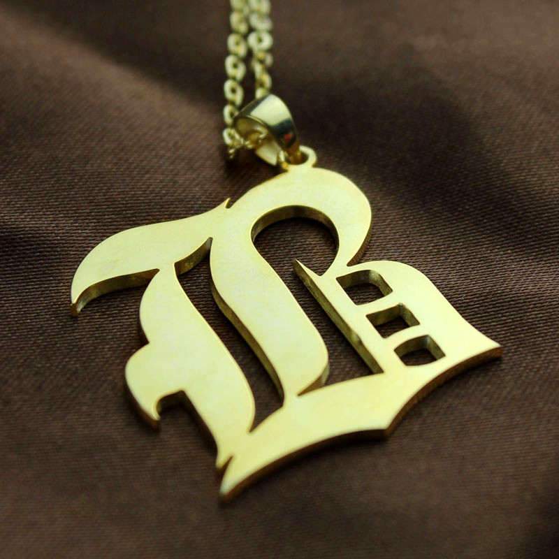 Gold Initial Necklace & Gold Initial Pendant - MYKA