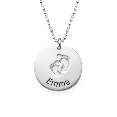 Engraved Silver Baby Steps Necklace - The Name Jewellery™