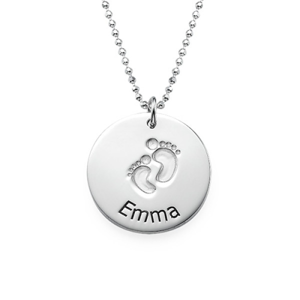 Engraved Silver Baby Steps Necklace - The Name Jewellery™