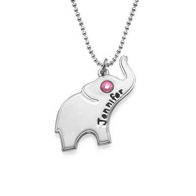 Engraved Silver Elephant Necklace - The Name Jewellery™