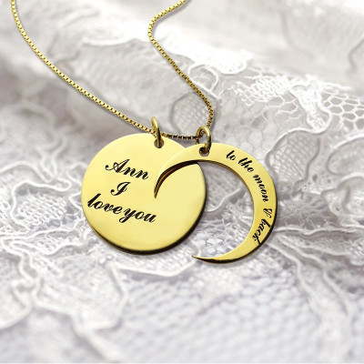 I Love You to The Moon and Back Love Necklace 18ct Gold Plated - The Name Jewellery™