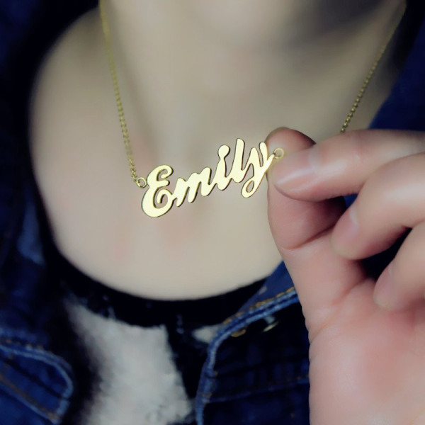 Cursive Nameplate Necklace 18ct Gold Plated - The Name Jewellery™