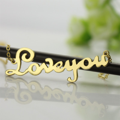 Personalised Cursive Name Necklace 18ct Gold Plated - The Name Jewellery™