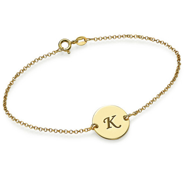 Engraved 18ct Gold Plated Disc Bracelet/Anklet - The Name Jewellery™