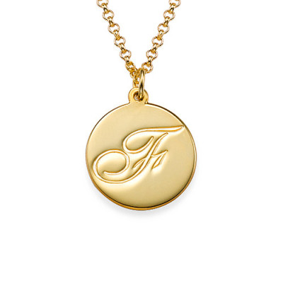 18ct Gold Plated Initial Pendant with Script Font - The Name Jewellery™