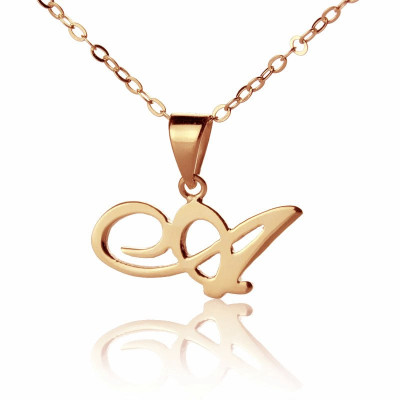 Custom Letter Necklace 18ct Rose Gold Plated - The Name Jewellery™