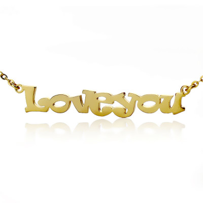 Cute Cartoon Ravie Font 18ct Gold Plated Name Necklace - The Name Jewellery™