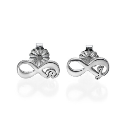 Infinity Stud Earrings with Initial - The Name Jewellery™