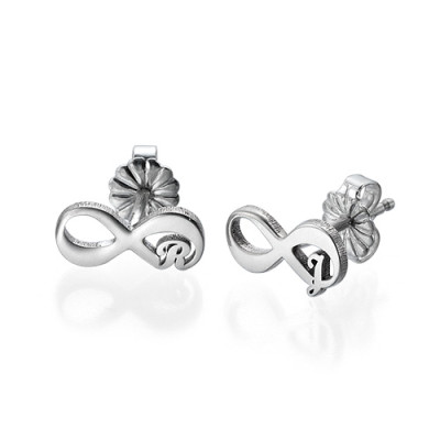 Infinity Stud Earrings with Initial - The Name Jewellery™