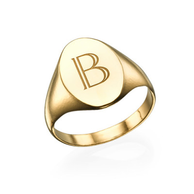 Initial Signet Ring - 18ct Gold Plated - The Name Jewellery™