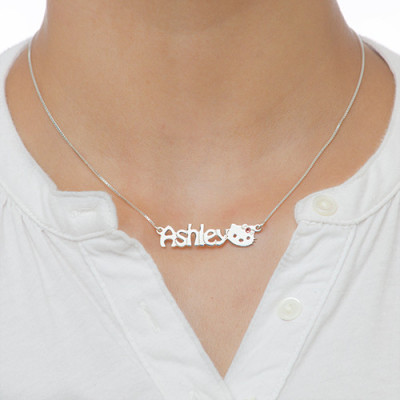 Kitten Nameplate Necklace for Girls - The Name Jewellery™