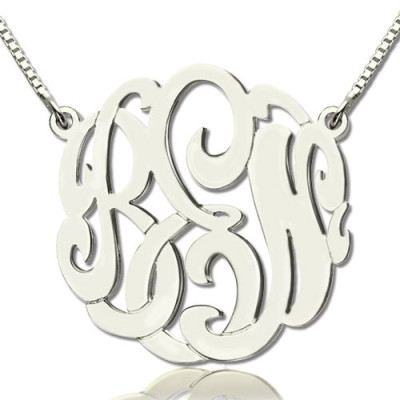 Custom Large Monogram Necklace Hand-painted Sterling Silver - The Name Jewellery™