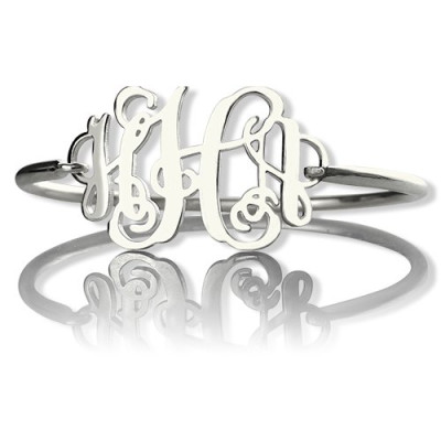 Personalised Monogram Initial Bracelet 1.25 Inch Sterling Silver - The Name Jewellery™