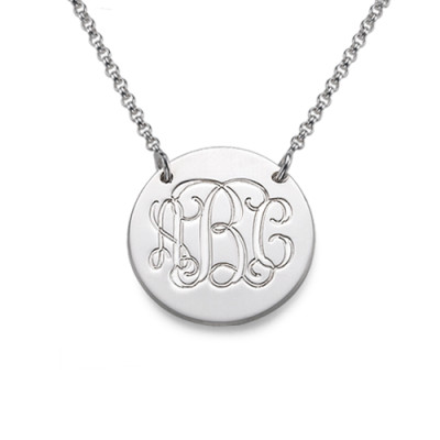 Monogram Disc Necklace in Sterling Silver - The Name Jewellery™