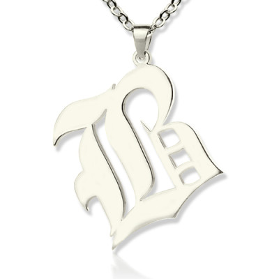 Personalised Initial Letter Charm Old English Sterling Silver - The Name Jewellery™