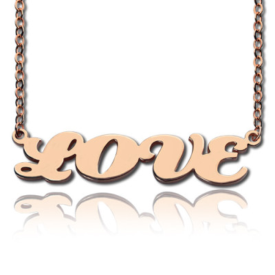 18ct Rose Gold Plated Capital Puff Font Name Necklace - The Name Jewellery™
