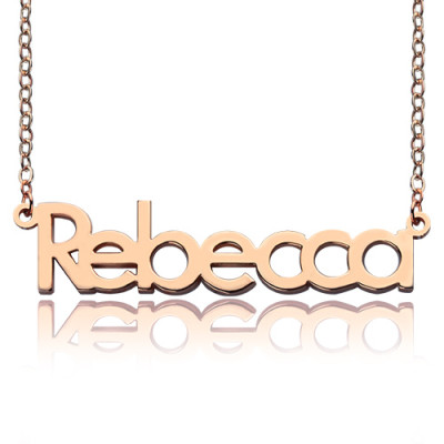 18ct Rose Gold Plated Rebecca Style Name Necklace - The Name Jewellery™