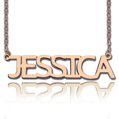 Solid Rose Gold Plated Jessica Style Name Necklace - The Name Jewellery™