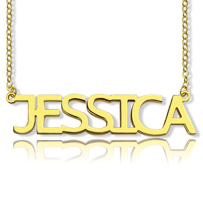 Solid Gold Plated Jessica Style Name Necklace - The Name Jewellery™