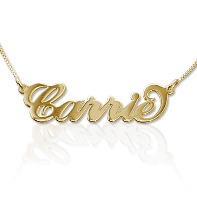 18ct Gold-Plated Silver Carrie Name Necklace - The Name Jewellery™