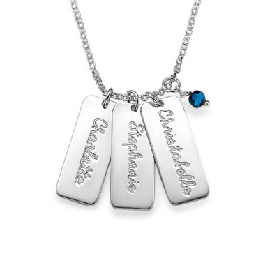 Personalised Necklace with Crystal Birthstone - The Name Jewellery™