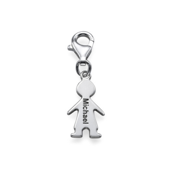 Personalised Silver Boy Pendant on Lobster Clasp - The Name Jewellery™