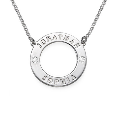Personalised Silver Karma Necklace with Swarovski - The Name Jewellery™
